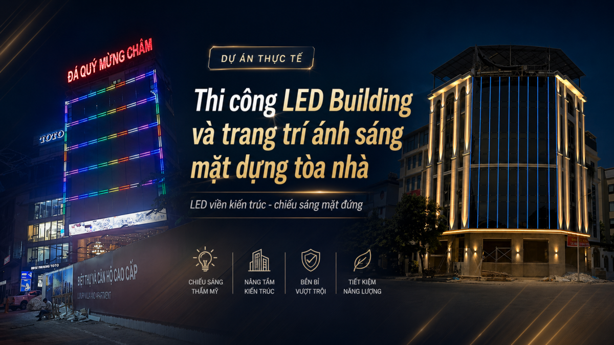 Thi công LED Building và trang trí ánh sáng mặt dựng tòa nhà